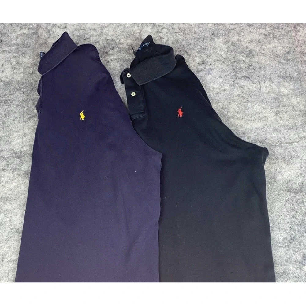 Ralph Lauren Polo Shirt Men XXL Black/Navy Pullover Set Rugby Red/Yellow Pony
